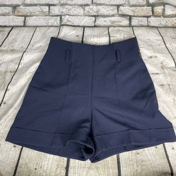 AGATA WEBERS Navy Crease Shorts 8 - Picture 3 of 14